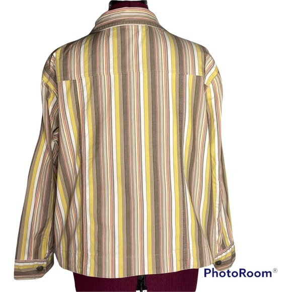 Chico's Striped Stretch Jacket Size L / 12 / Chico’s 2 - Picture 3 of 15